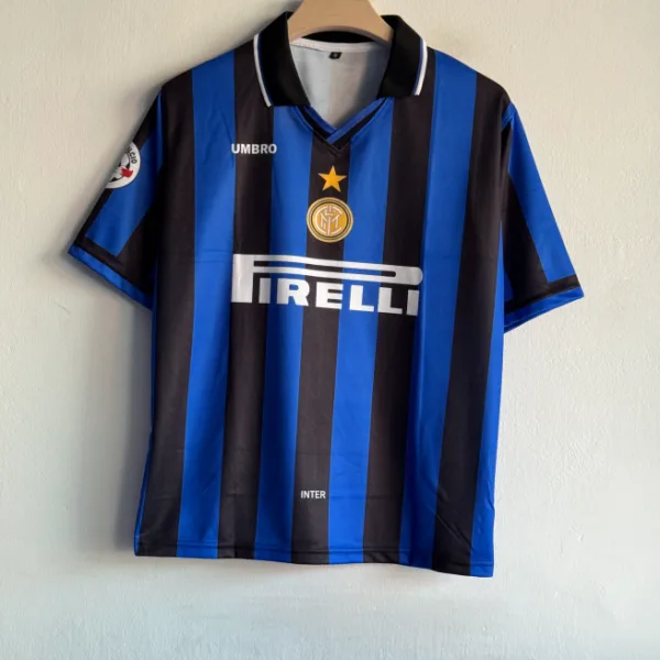 INTERMILAN 1997-98 HOME KIT RONALDO FIVESLEEVE POLO